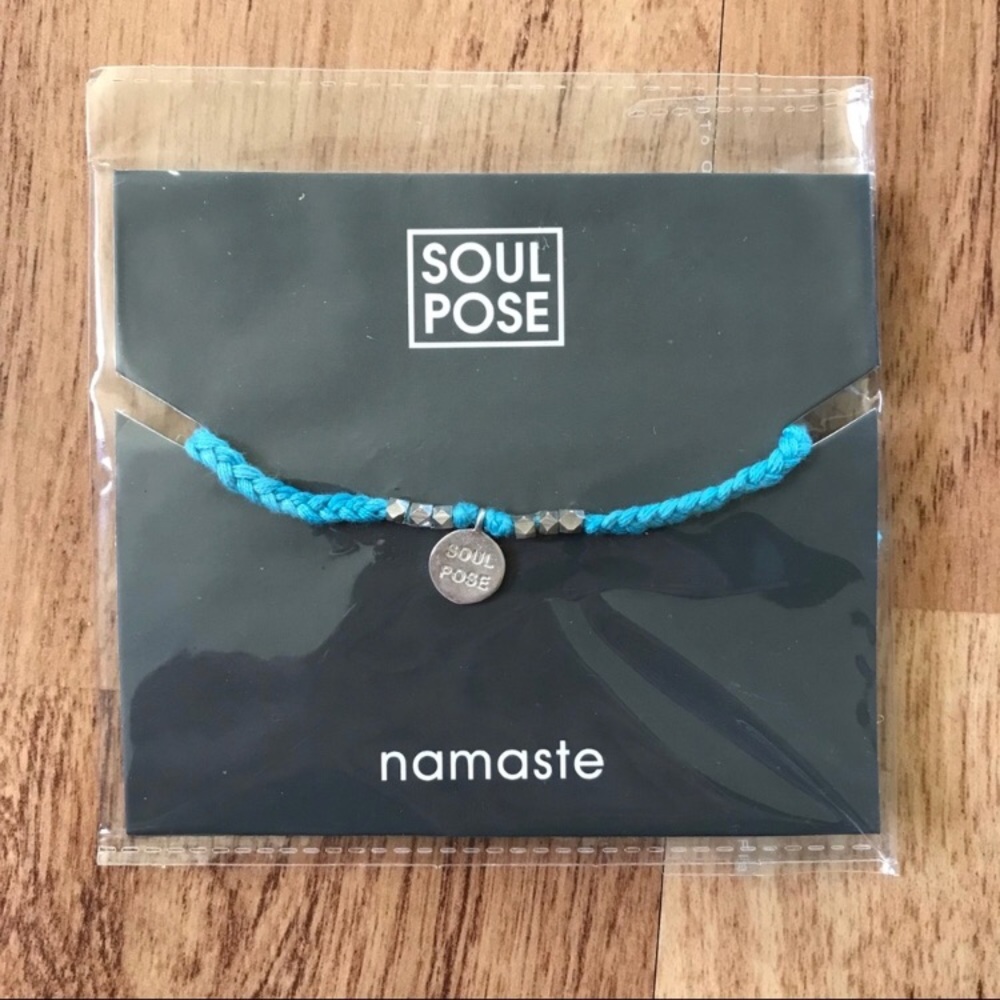 New Soul Pose Boho Blue Braided Yoga Bracelet